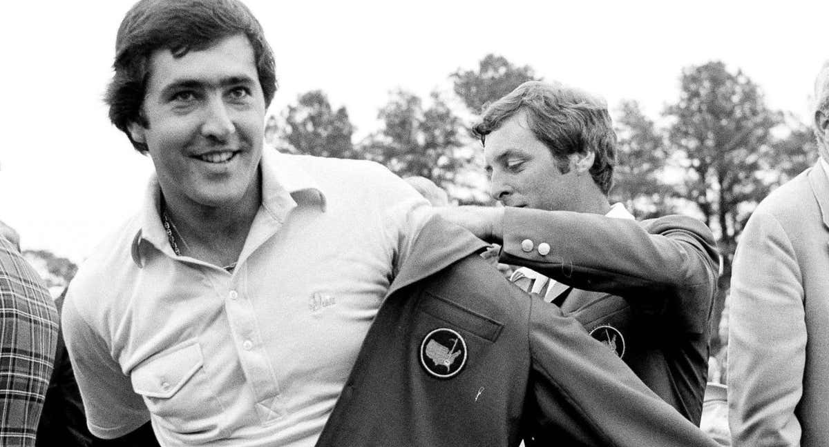 Severiano Ballesteros en 1980 tras ganar el Masters de Augusta. /