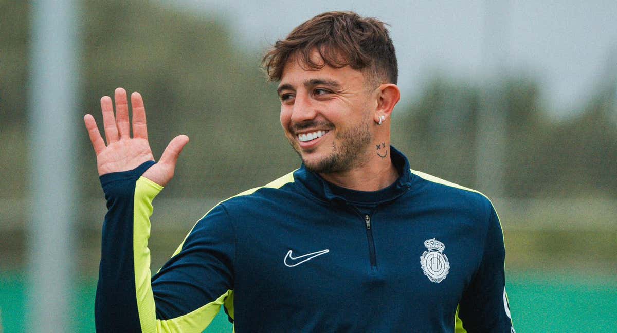 Pablo Maffeo durante un entrenamiento en el Mallorca. /REAL MALLORCA