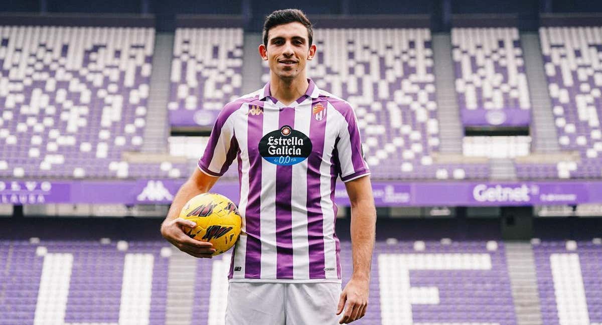 César Tárrega con el Valladolid. /Real Valladolid.