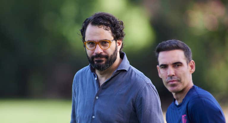Víctor Orta y Fernando Navarro durante la pretemporada del Sevilla.