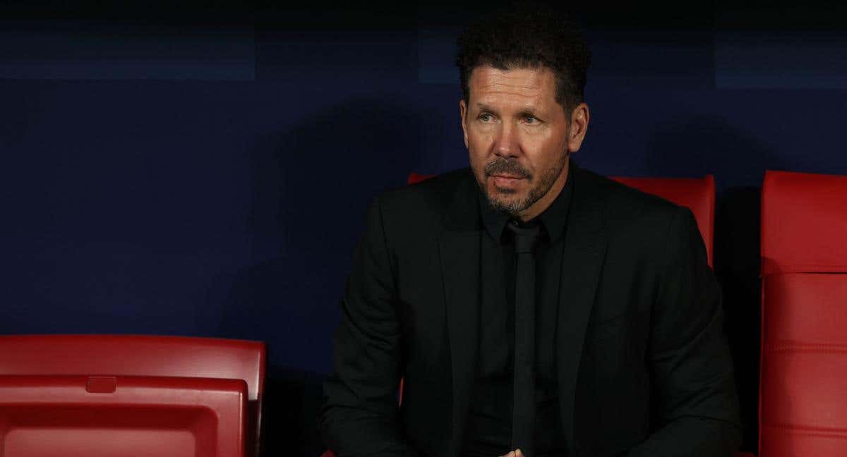 Simeone, durante el Atlético de Madrid - Borussia Dortmund./AFP