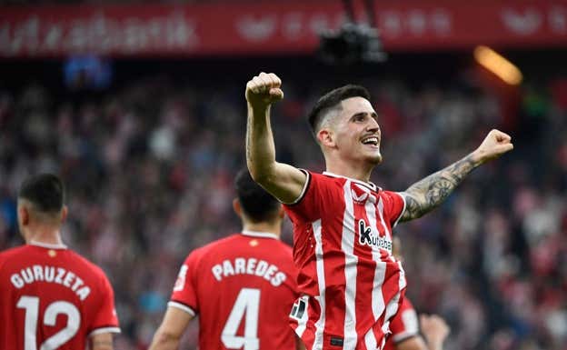 Sancet celebra el gol del triunfo. AFP