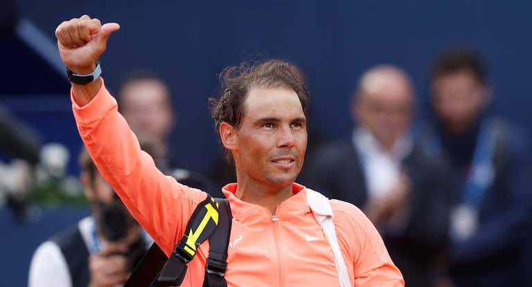 Rafael Nadal en su despedida del Godó.