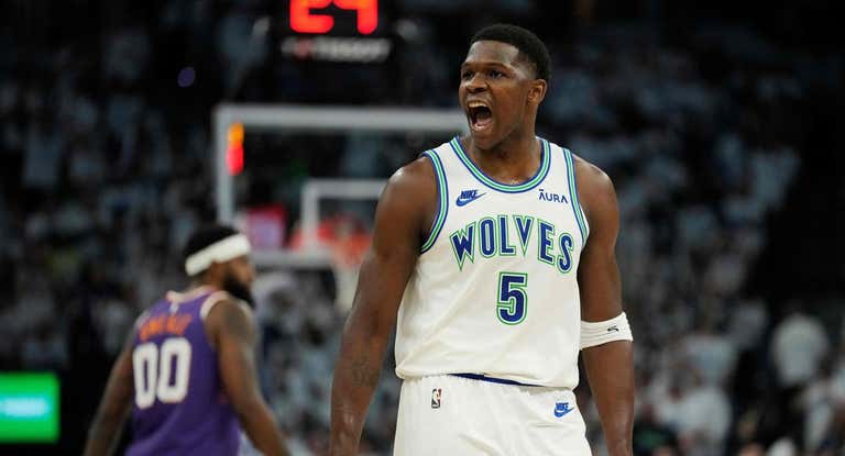 Anthony Edwards, durante el partido de Timberwolves contra los Suns.
