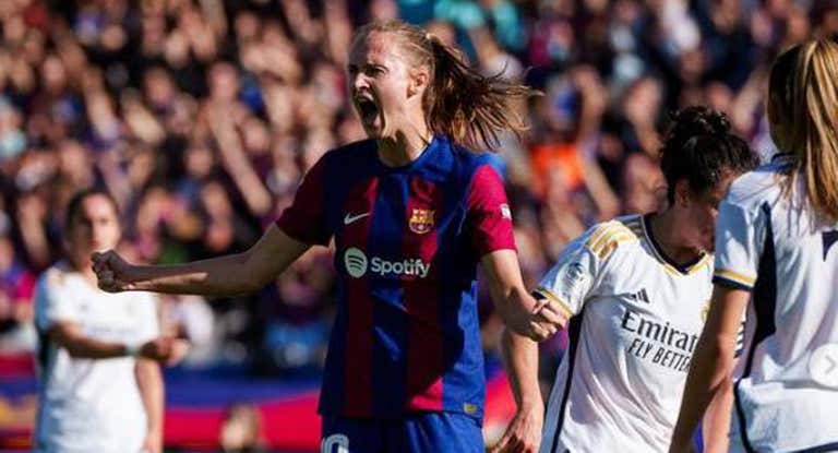 Graham Hansen celebra un gol frente al Real Madrid.