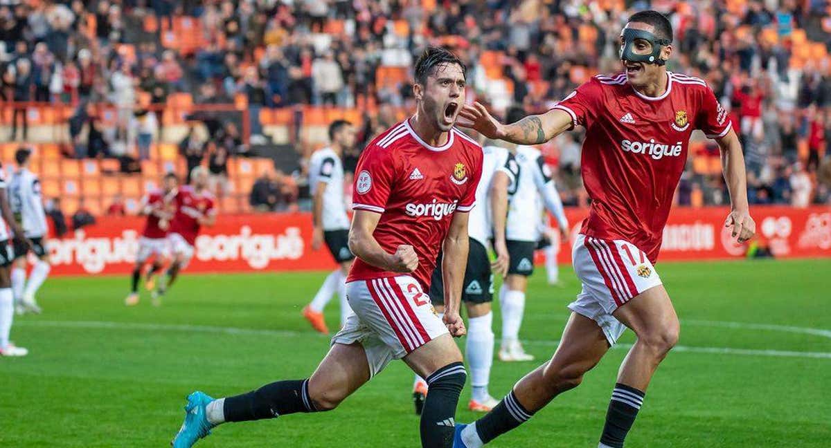 Jaume Jardí celebra un gol con el Nàstic. /INSTAGRAM