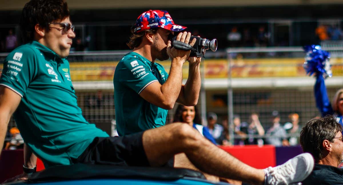 Lance Stroll y Fernando Alonso, compartiendo vehículo durante el pasado GP de Estados Unidos. /EP