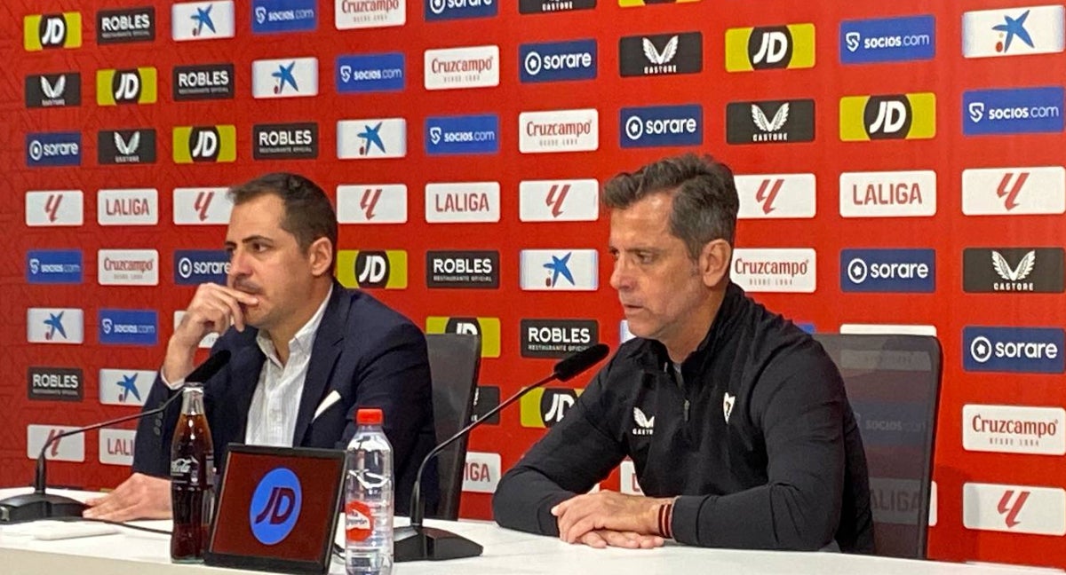 Quique Sánchez Flores, durante la rueda de prensa.