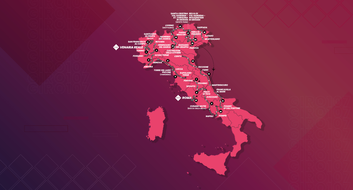 Recorrido del Giro de Italia 2024./GIRO DE ITALIA