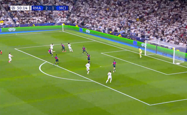 Rodrygo dispara a puerta en una ocasión clara de gol.  WYSCOUT