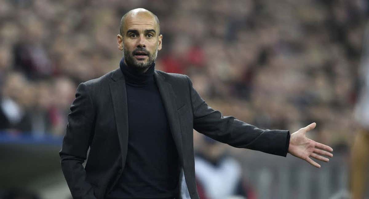 Pep Guardiola, durante el encuentro ante el Real Madrid en semifinales en el Allianz Arena. /AFP