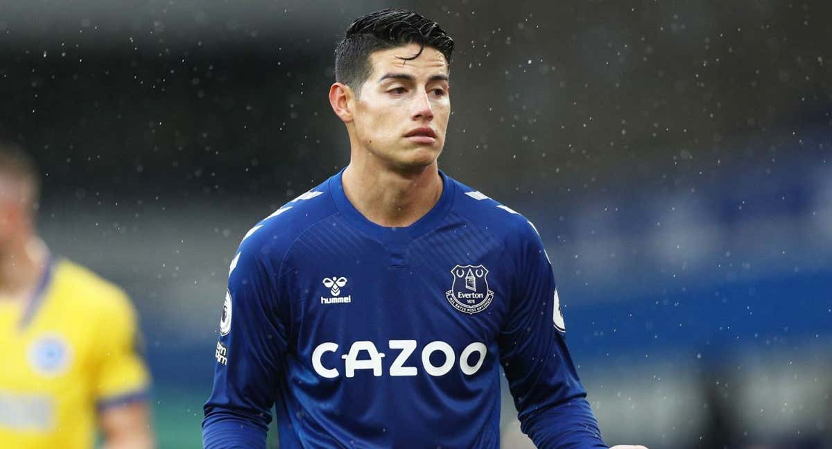 James Rodríguez en su etapa en el Everton./Reuters