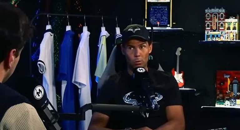 Rafael Nadal, durante la entrevista con el podcast Iguales del Mutua Madrid Open.