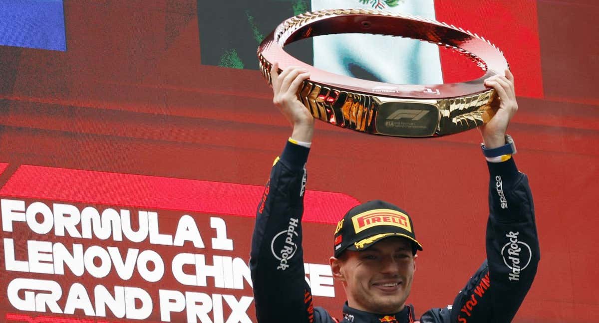 Max Verstappen celebra su vctoria en China: ahora el neerlandés quiere repetir en Miami.