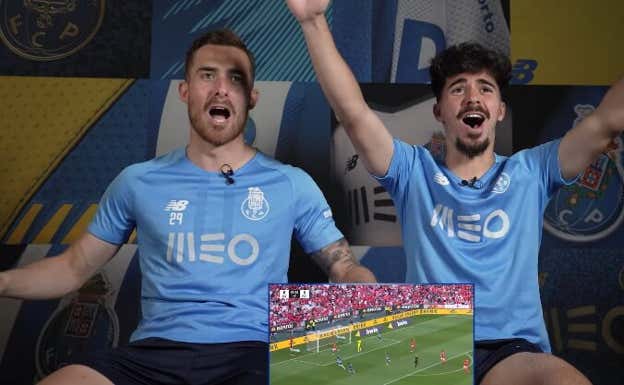 Toni Martínez y Vitinha, en un evento con el Oporto.