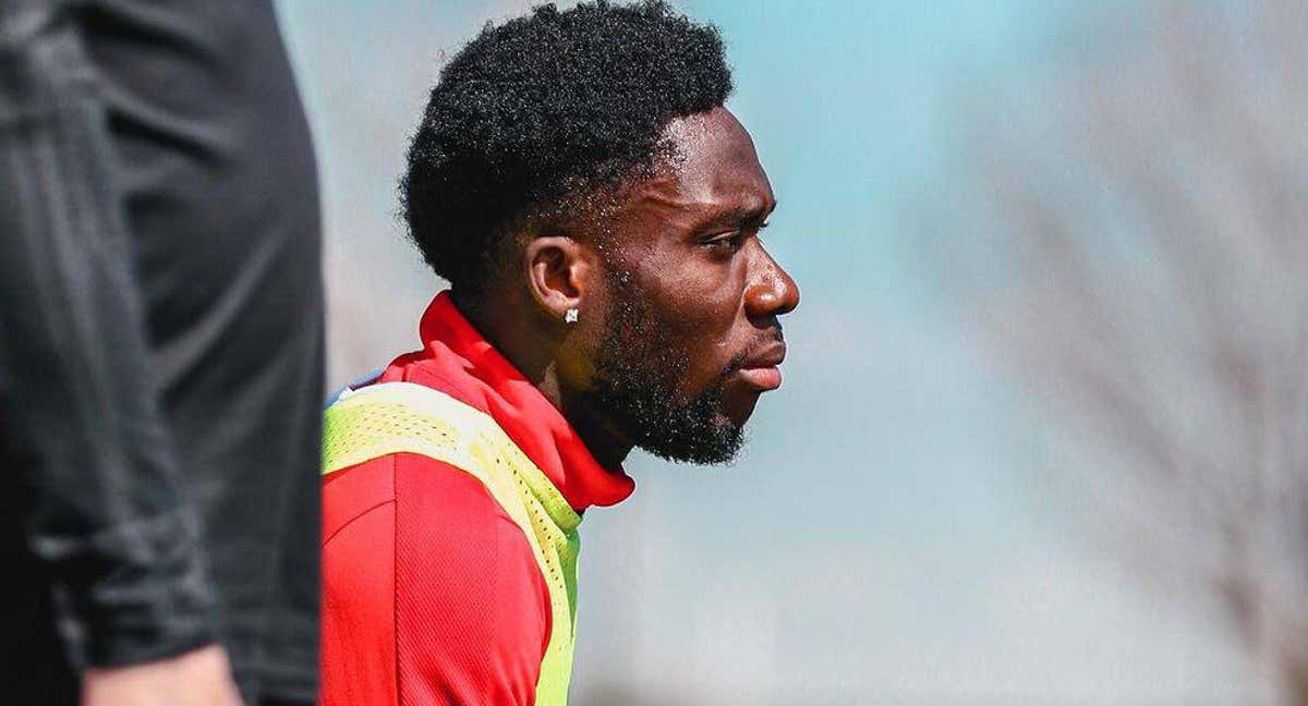 Alphonso Davies, durante un entrenamiento./@alphonsodavies