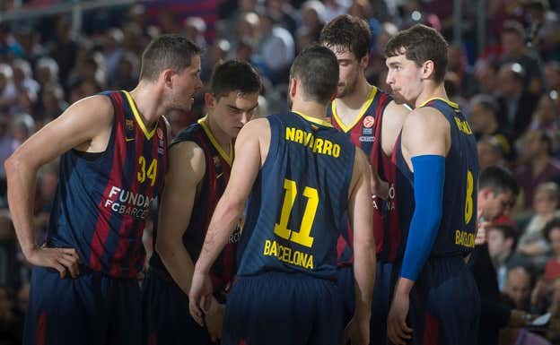 Nachbar, Satoransky, Juan Carlos Navarro, Antetomic y Mario Hezonja en el Barça. GETTY IMAGES/RODOLFO MOLINA
