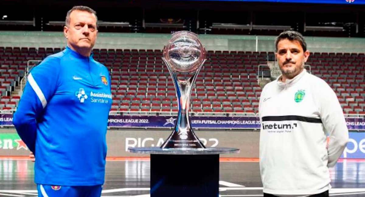 Jesús Velasco y Nuno Días se medirán en la semifinal de la UEFA Futsal Champions League. /FCB SALA