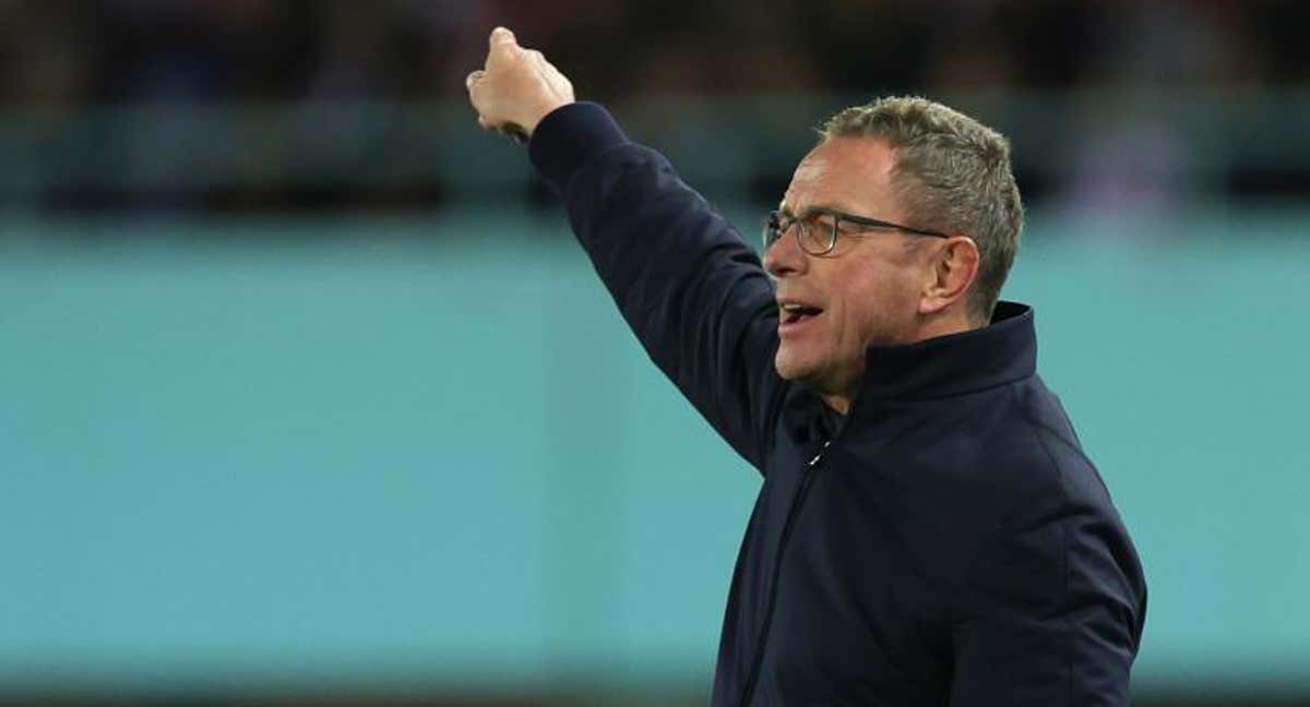 Rangnick, durante un partido de Austria./EP