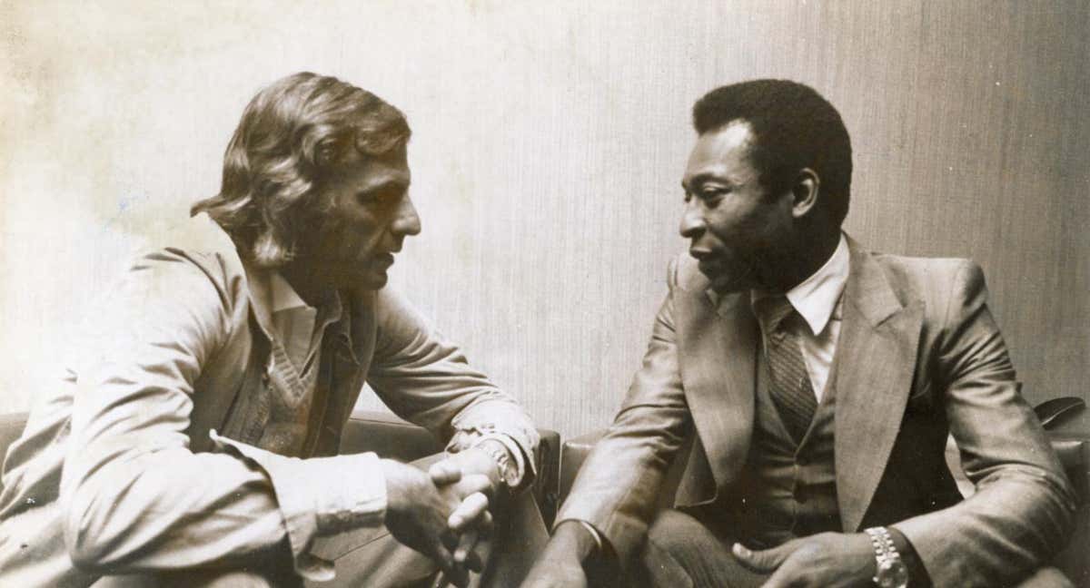 Menotti y Pelé, en 1979, para la revista El Gráfico.