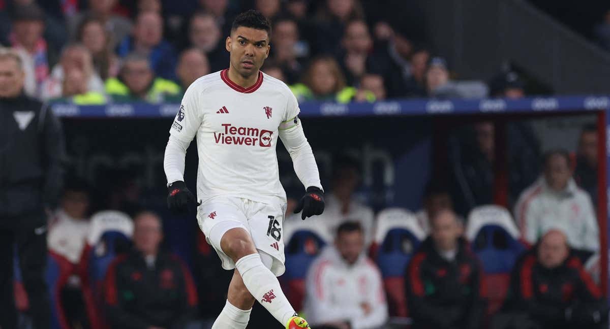 Casemiro durante el partido contra el Crystal Palace. /AFP