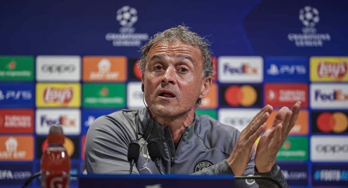 Luis Enrique durante la rueda de prensa previa a la vuelta de semis de la Champions.