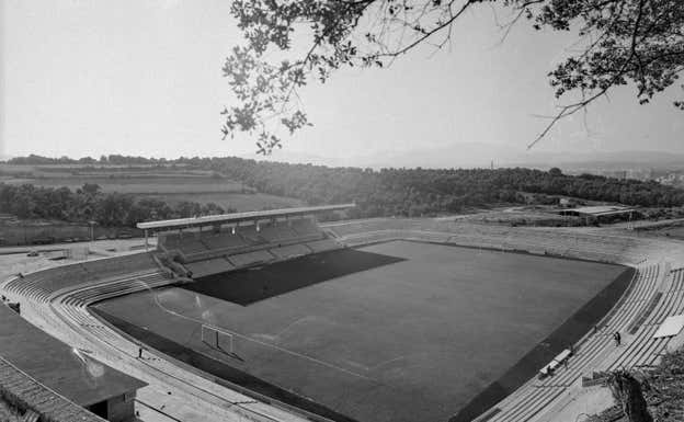 El estadio del Girona, justo antes de su inauguración en 1970.  Ajuntament de Girona. CRDI (Narcís Sans Prats)