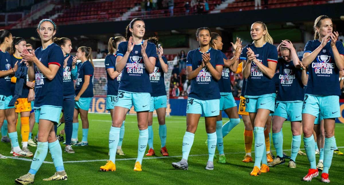 Las jugadoras del Barça celebran el título de Liga F conseguido el pasado fin de semana. /FC BARCELONA FEMENÍ