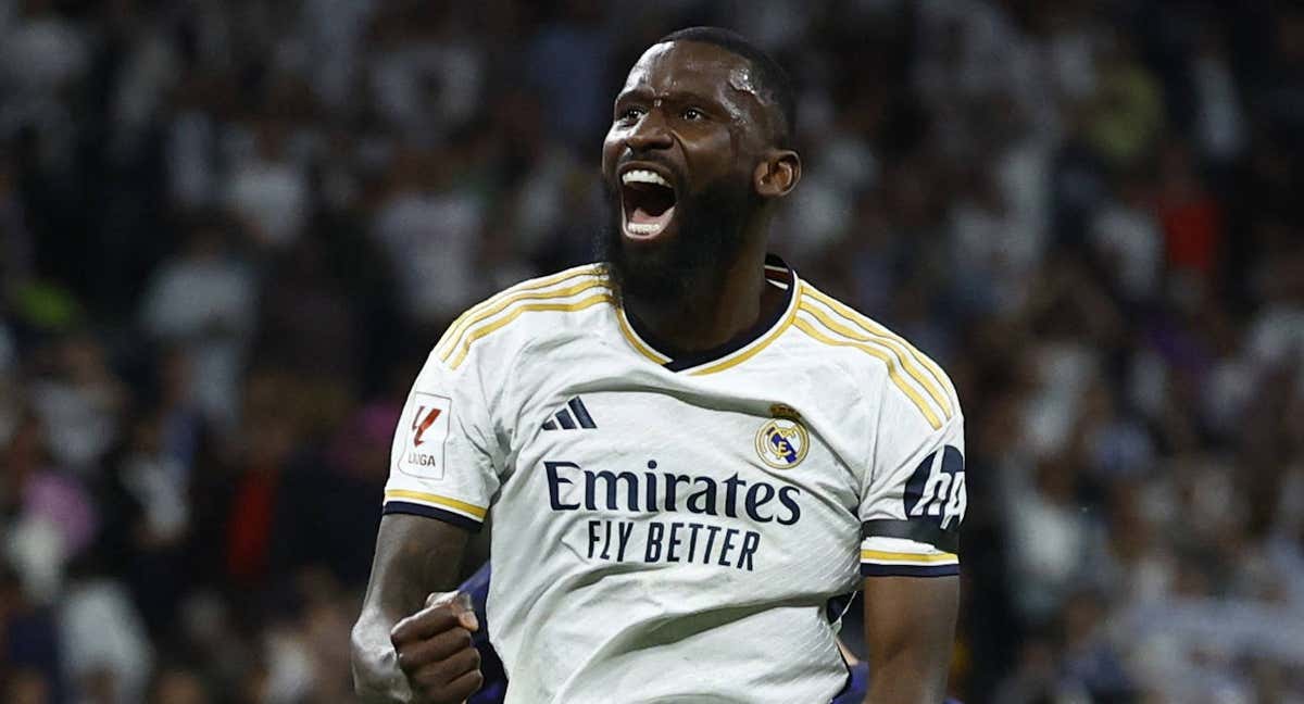 Rüdiger celebra la victoria del Real Madrid contra el Cádiz.