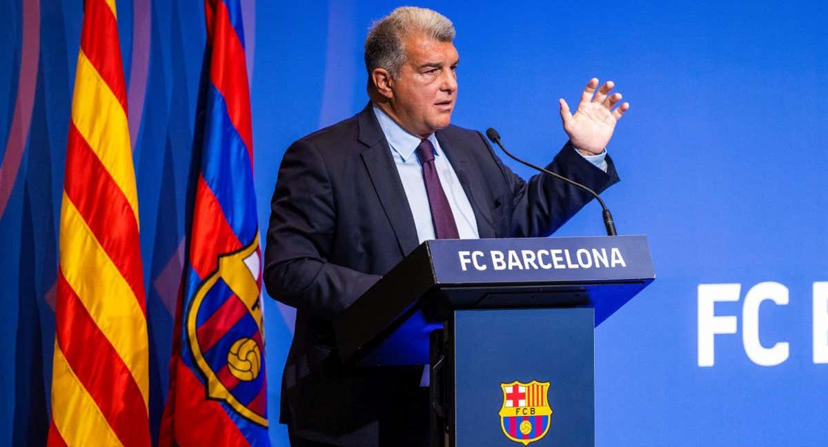 Joan Laporta, en una conferencia de prensa.