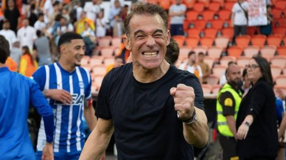 Luis García en Mestalla. /Instagram Toldrá.
