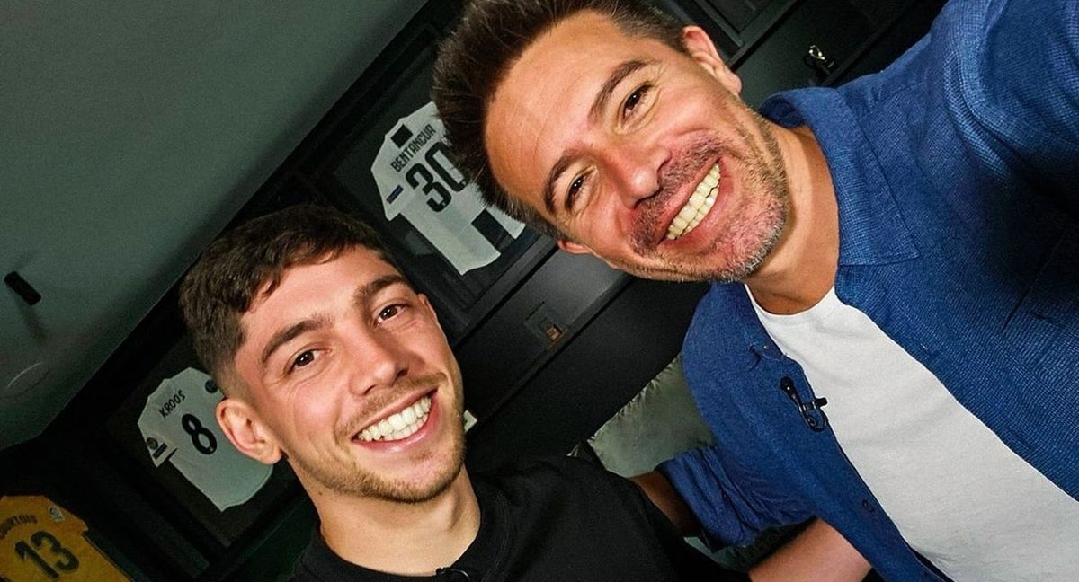 Valverde y Cotelo en la casa del uruguayo en Madrid.