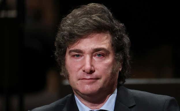 Javier Milei en el Centro Cultural Kirchner.  REUTERS