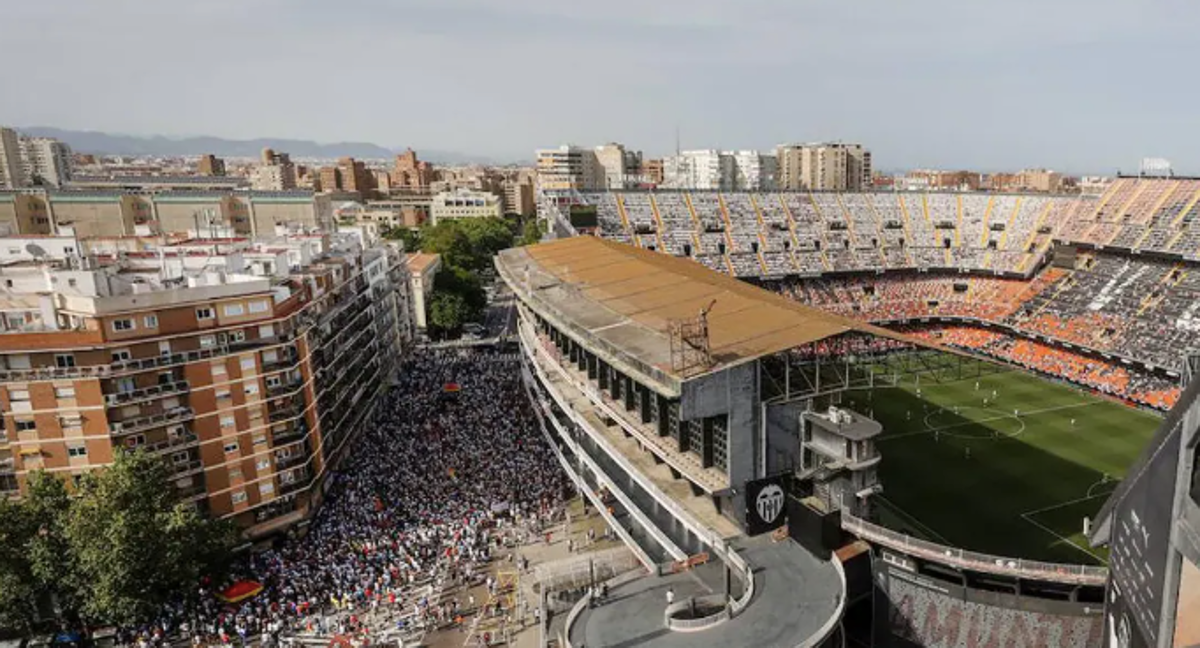 Mestalla vacío en 2022.