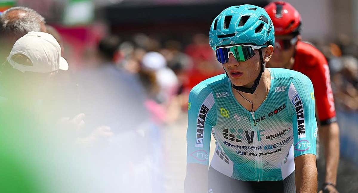 Giulio Pellizzari, en el Giro de Italia 2024.