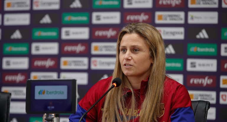 Sandra Paños, durante la rueda de prensa previa a la final de la Copa de la Reina.
