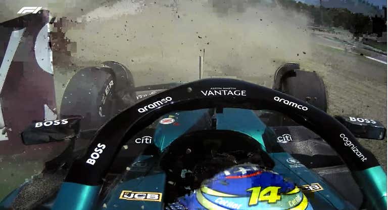 Accidente de Fernando Alonso en Imola.