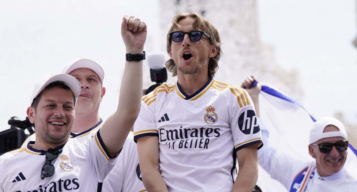 Modric, en la celebración de la Liga número 36 del Real Madrid. /REUTERS