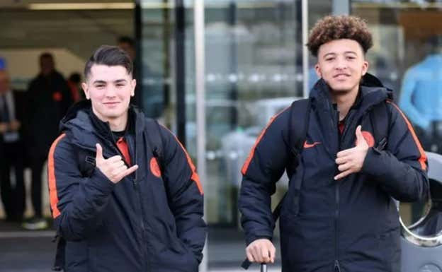 Brahim y Sancho, en su etapa en el Manchester City. Getty Images