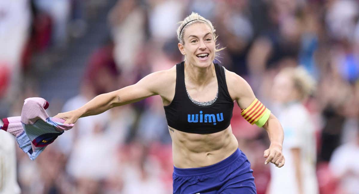Alexia se quitó la camiseta para celebrar el 2-0.