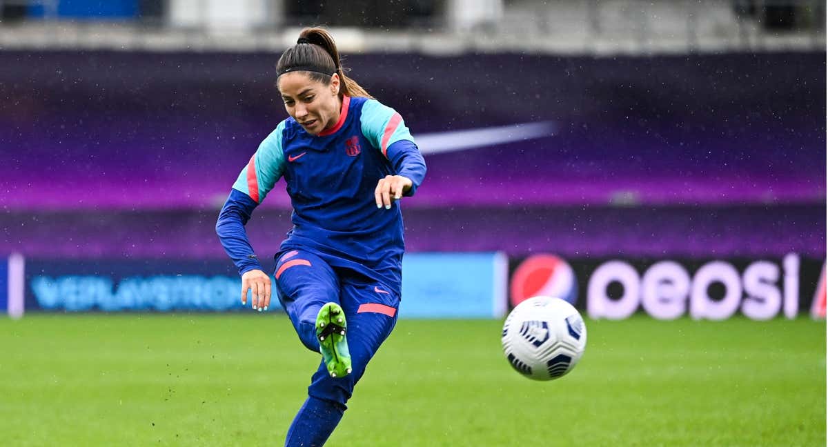 Vicky Losada, durante su etapa en el Barça. /AFP