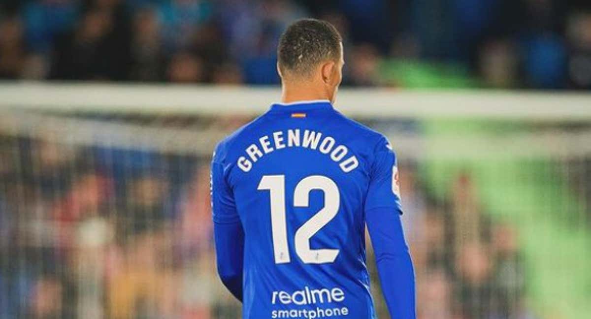 Mason Greenwood ha jugado cedido en el Getafe./@GetafeFC