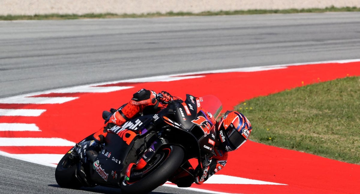 Maverick Viñales en el sprint del GP de Montmeló.