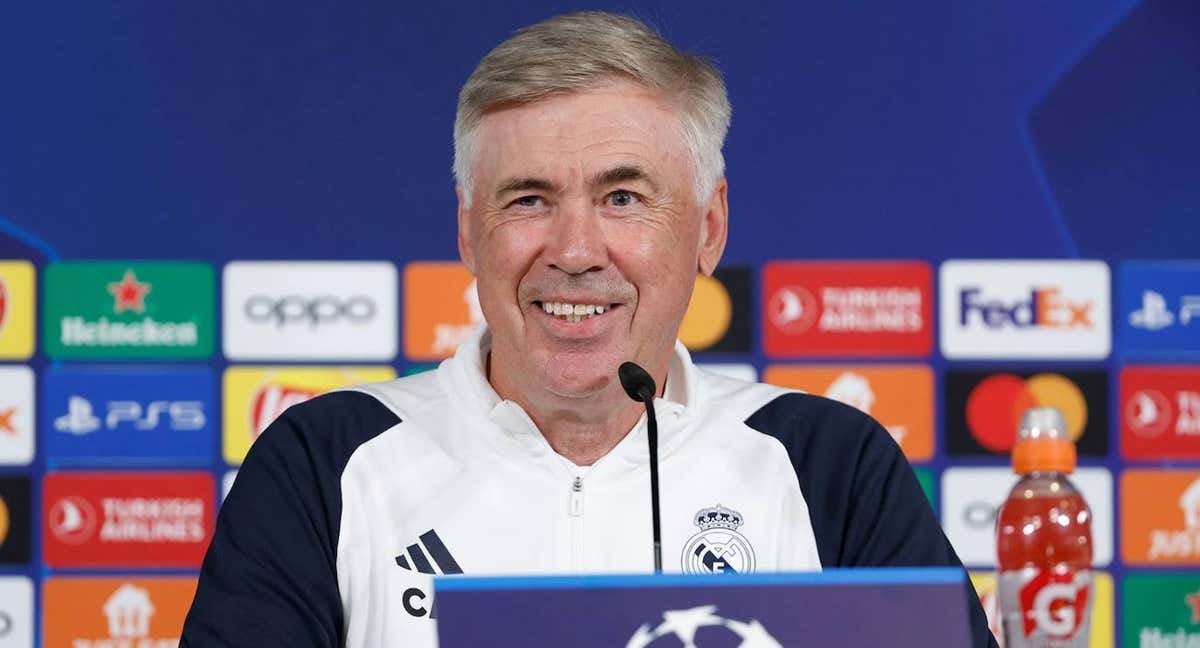 Carlo Ancelotti, en rueda de prensa durante el Open Media Day./Real Madrid