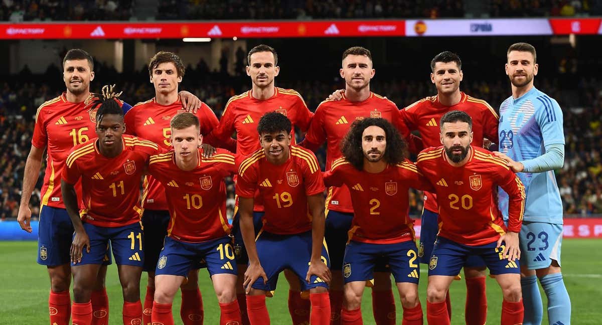 Última alineación de España en el partido contra Brasil./Getty