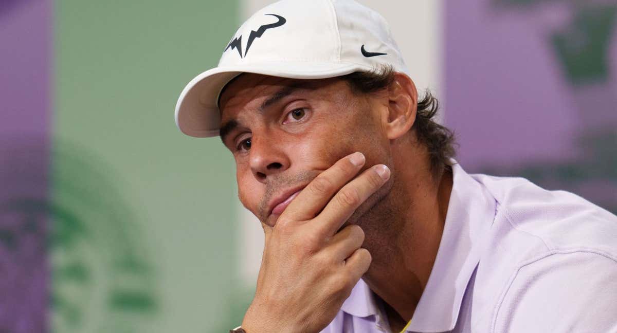 Nadal, en una rueda de prensa de Wimbledon 2022./