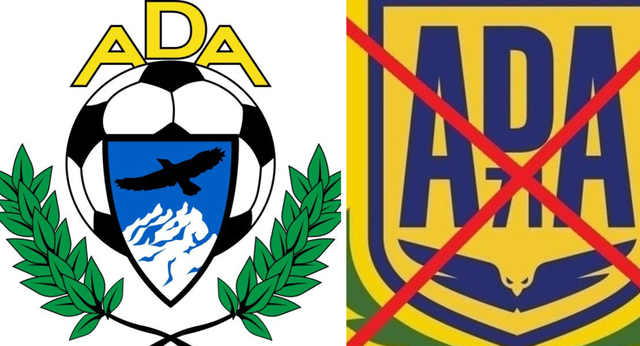 La afición del Alcorcón se marca un Atlético y pide el cambio de escudo