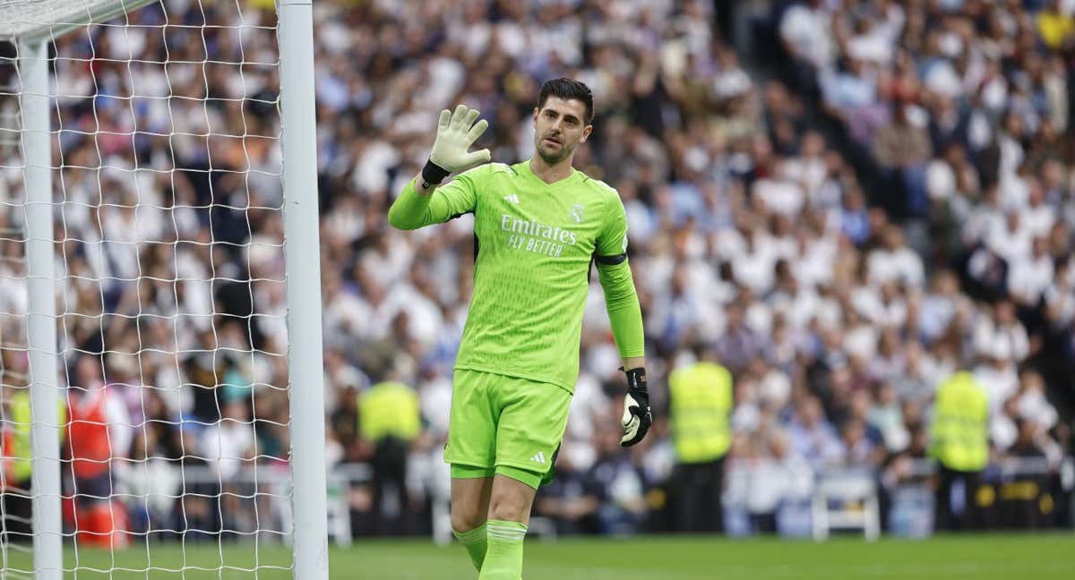 Courtois, en un partido con el Real Madrid./EFE