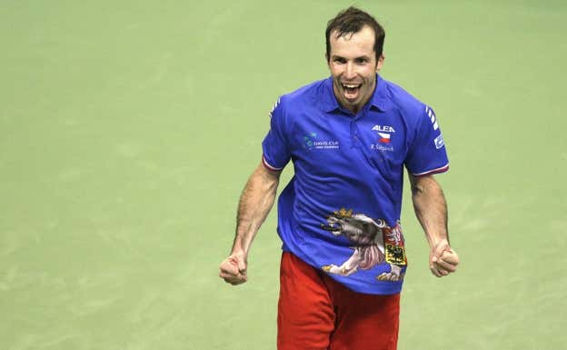 Radek Stepanek, cuando ganó la Davis en 2013 con República Checa.  REUTERS/Stoyan Nenov
