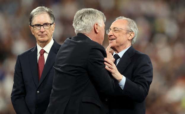 Carlo Ancelotti con Florentino Pérez. Reuters